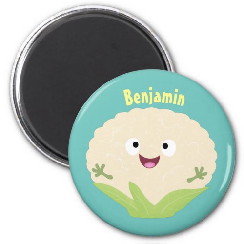 Cute happy cauliflower vegetable cartoon  magnet