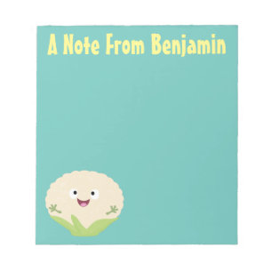 Cute happy cauliflower vegetable cartoon notepad