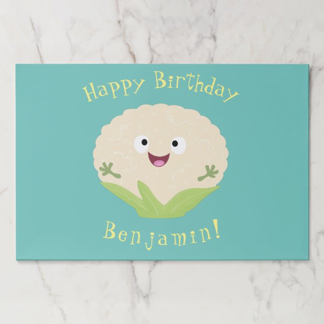 Cute happy cauliflower vegetable cartoon  paper pad (Front)