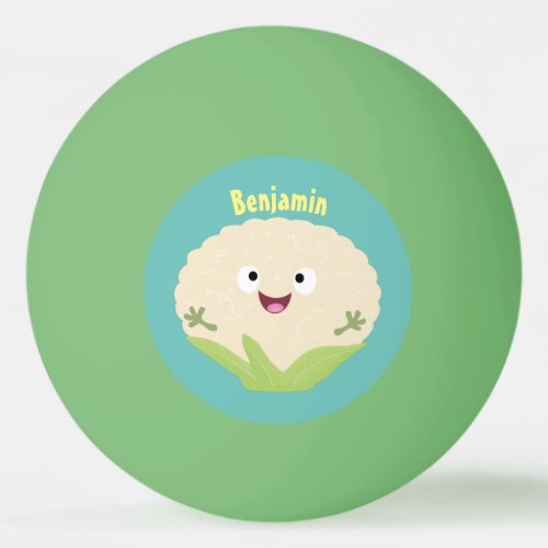 Cute happy cauliflower vegetable cartoon ping pong ball