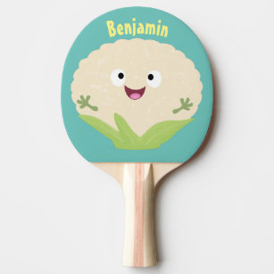 Cute happy cauliflower vegetable cartoon  ping pong paddle
