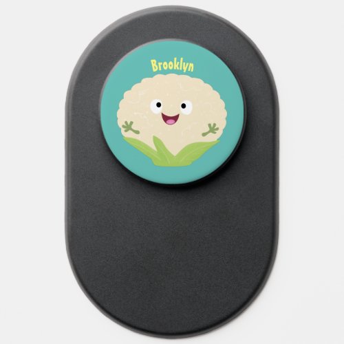 Cute happy cauliflower vegetable cartoon PopSocket