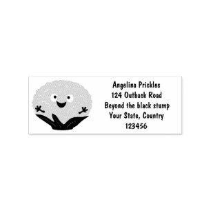 Cute happy cauliflower vegetable cartoon rubber stamp