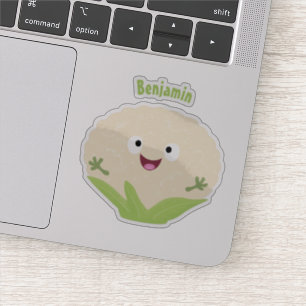 Cute happy cauliflower vegetable cartoon sticker