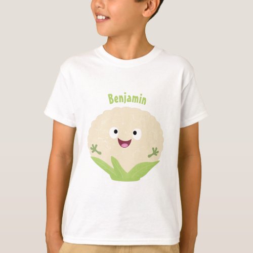 Cute happy cauliflower vegetable cartoon T_Shirt