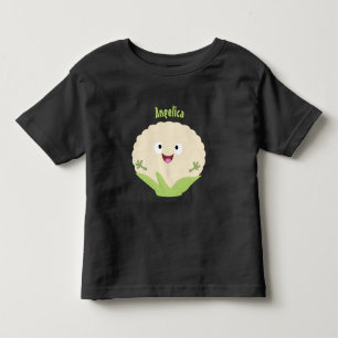 Cute happy cauliflower vegetable cartoon toddler t-shirt