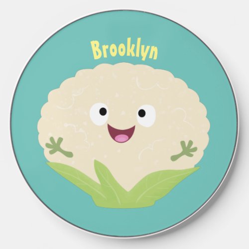 Cute happy cauliflower vegetable cartoon wireless charger 