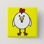 Cute Happy Chicken Button at Zazzle