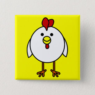 Cute Happy Chicken Button