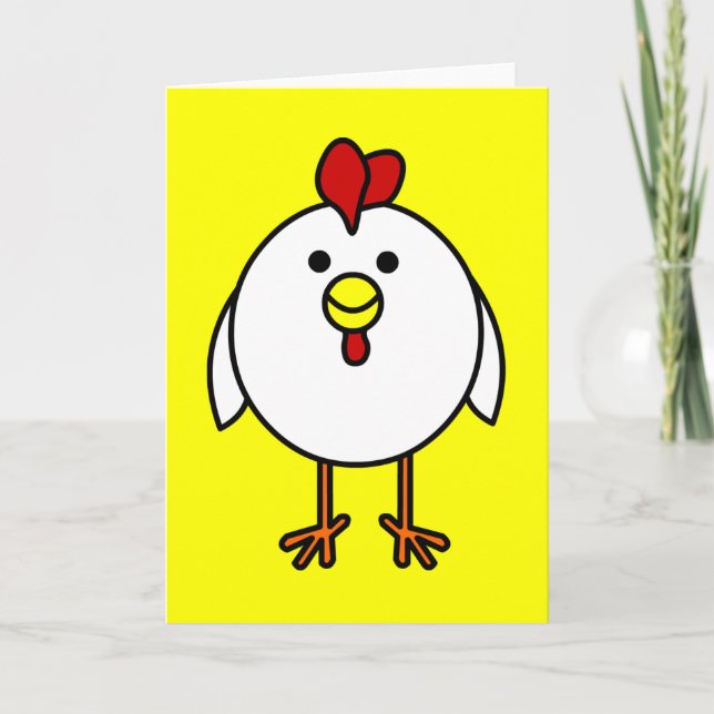 Cute Happy Chicken Card (Front)