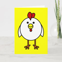 Cute Happy Chicken Card | Zazzle