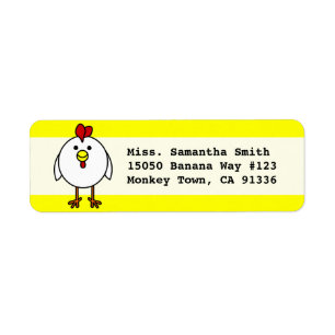 Cute Happy Chicken Label