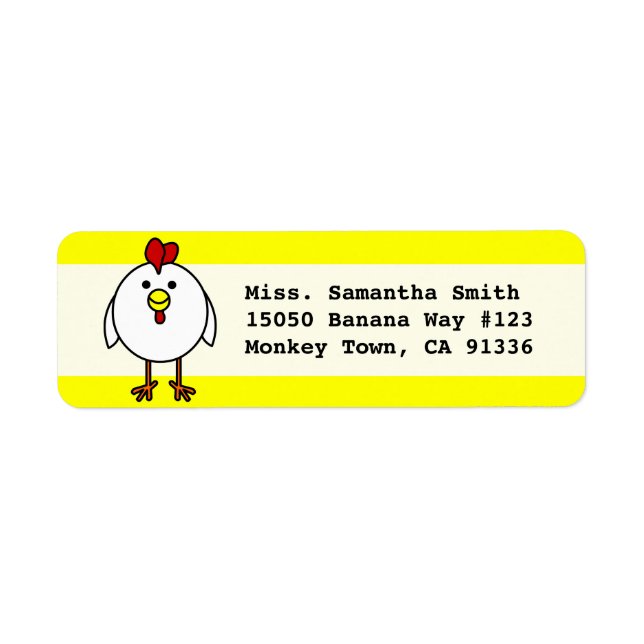 Cute Happy Chicken Label (Front)