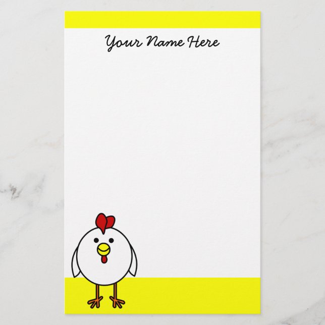 Cute Happy Chicken Stationery (Front)