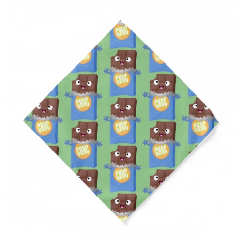 Cute happy chocolate candy bar cartoon character  bandana