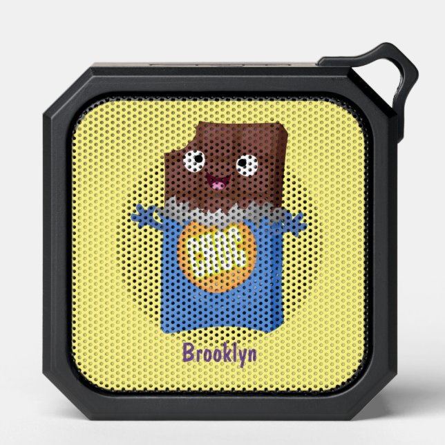 Cute happy chocolate candy bar cartoon character bluetooth speaker (Front)