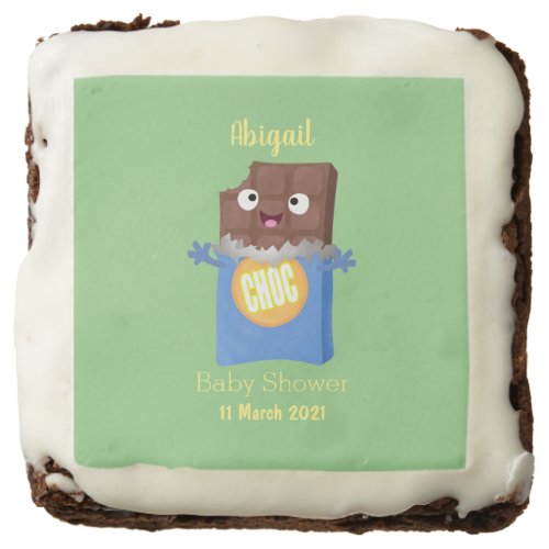 Cute happy chocolate candy bar cartoon character brownie