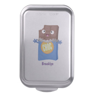 Cute happy chocolate candy bar cartoon character cake pan