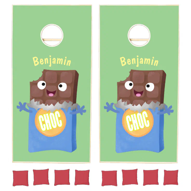 Cute happy chocolate candy bar cartoon character cornhole set | Zazzle Cute happy chocolate candy bar cartoon character cornhole set | Zazzle