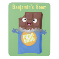 Cute happy chocolate candy bar cartoon character