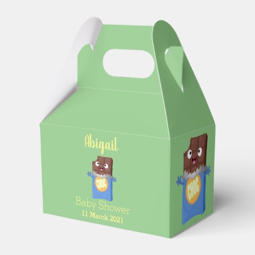 Cute happy chocolate candy bar cartoon character favor boxes