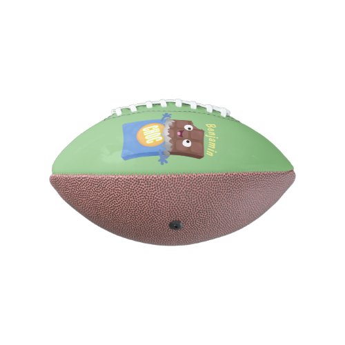 Cute happy chocolate candy bar cartoon character football