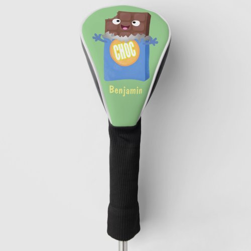 Cute happy chocolate candy bar cartoon character golf head cover