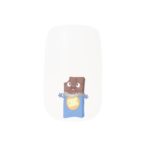 Cute happy chocolate candy bar cartoon character minx nail art