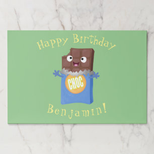 Cute happy chocolate candy bar cartoon character paper pad