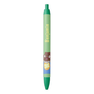 Cute happy chocolate candy bar cartoon character pen