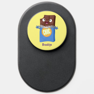 Cute happy chocolate candy bar cartoon character PopSocket