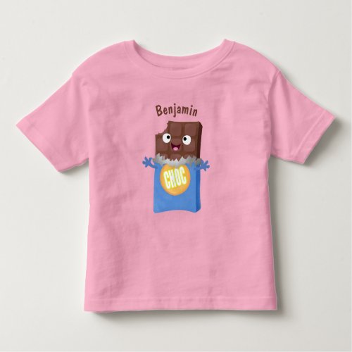 Cute happy chocolate candy bar cartoon character toddler t_shirt
