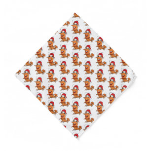 Cute happy Christmas shrimp cartoon illustration Bandana