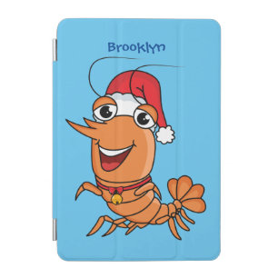 Cute happy Christmas shrimp cartoon illustration iPad Mini Cover