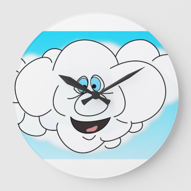 Cute Happy Cloud Large Clock (Front)
