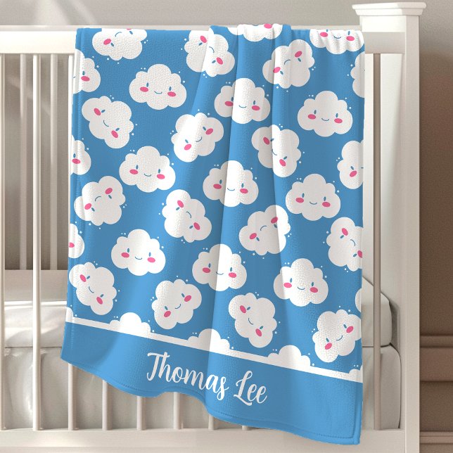 Cute Happy Clouds Rainy Day Parade Collection Baby Blanket (Creator Uploaded)