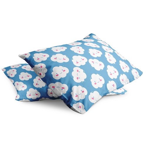 Cute Happy Clouds Rainy Day Parade Collection Pillow Case