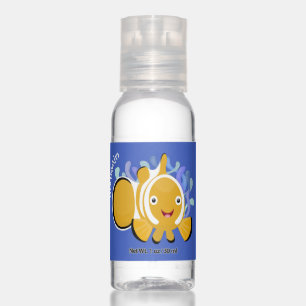 Cute happy clownfish anenome cartoon hand sanitizer