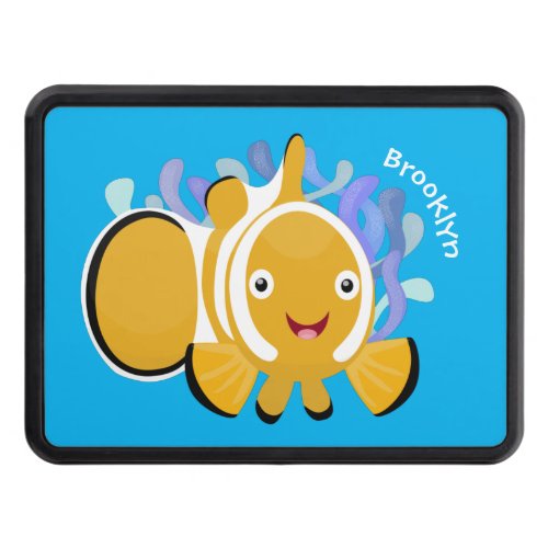 Cute happy clownfish anenome cartoon hitch cover
