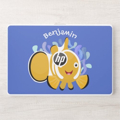 Cute happy clownfish anenome cartoon HP laptop skin