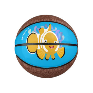 Cute happy clownfish anenome cartoon  mini basketball
