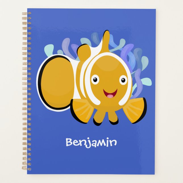 Cute happy clownfish anenome cartoon planner (Front)