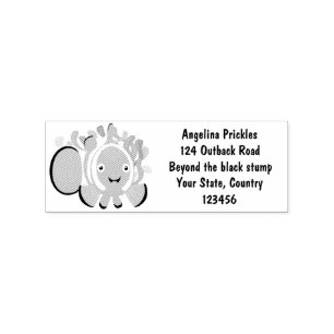 Cute happy clownfish anenome cartoon rubber stamp
