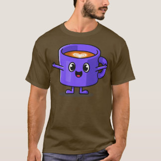 Cute Happy Coffee Cup Cartoon T-Shirt