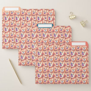 Cute Happy Corgi Dogs File Folder