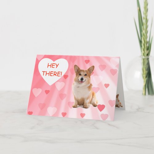 Cute Happy Corgi Valentines Day Holiday Card
