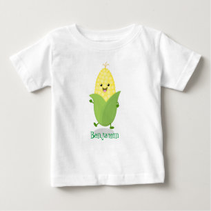 Cute happy corn cartoon illustration baby T-Shirt
