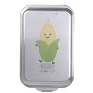 Cute happy corn cartoon illustration cake pan
