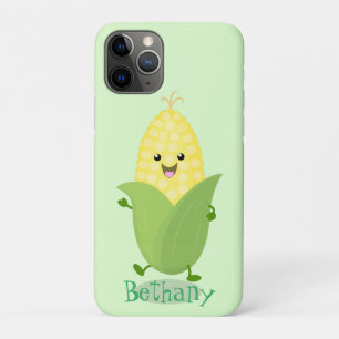 Cute happy corn cartoon illustration iPhone 11 pro case