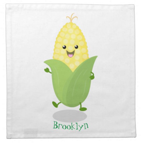 Cute happy corn cartoon illustration cloth napkin